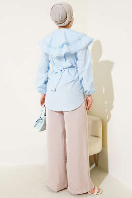 Bebe Yaka Dantelli Gömlek Bebe Mavi - 500-700 TL Ürünler