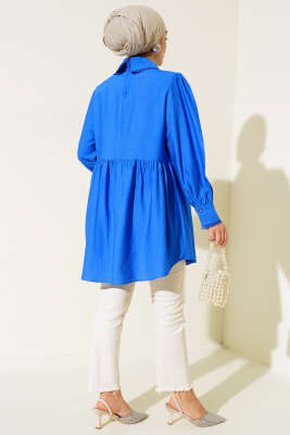 Bebe Yaka Dantelli Tunik Saks - 500-700 TL Ürünler