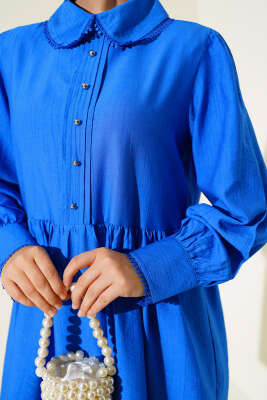 Bebe Yaka Dantelli Tunik Saks - 500-700 TL Ürünler