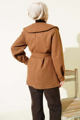 Bebe Yaka Detaylı Kaşe Kaban Taba - Kaban