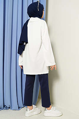 Bebe Yaka Detaylı Tunik Beyaz - Tunik