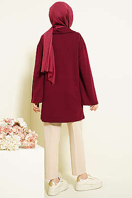 Bebe Yaka Detaylı Tunik Bordo - Tunik