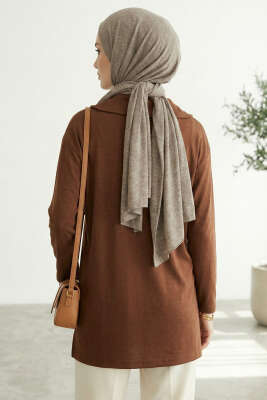 Bebe Yaka Detaylı Tunik Kahve - Tunik