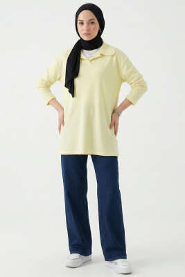 Bebe Yaka Detaylı Tunik Sarı - Tunik