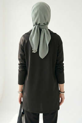 Bebe Yaka Detaylı Tunik Siyah - Tunik
