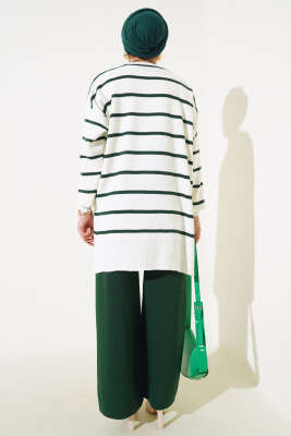 Bebe Yaka Fiyonklu Triko İkili Takım Zümrüt - Triko İkili Takım