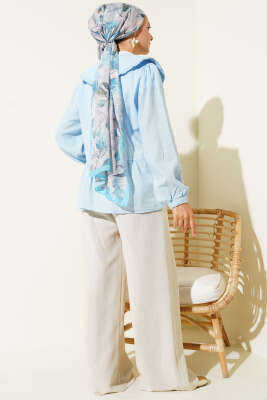 Bebe Yaka İp Bağlamalı Kimono Bebe Mavi - 500-700 TL Ürünler