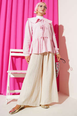Bebe Yaka İp Bağlamalı Kimono Pembe - 500-700 TL Ürünler