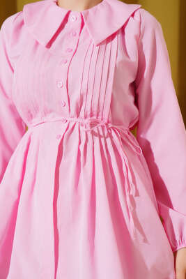 Bebe Yaka İp Kuşaklı Gömlek Pembe - 300-500 TL Ürünler