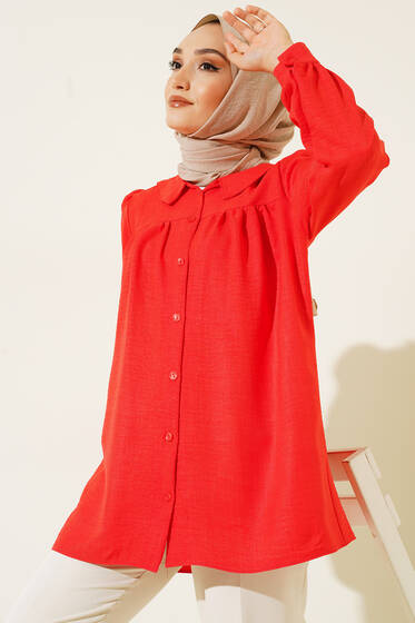 Bebe Yaka Kadın Gömlek Alizarin - Gömlek