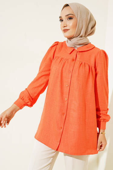 Bebe Yaka Kadın Gömlek Oranj - Gömlek