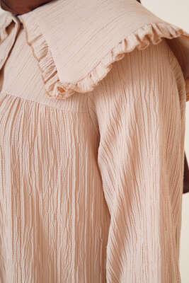 Bebe Yaka Keten Takım Bej - İKİLİ TAKIM