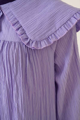 Bebe Yaka Keten Takım Lila - İKİLİ TAKIM