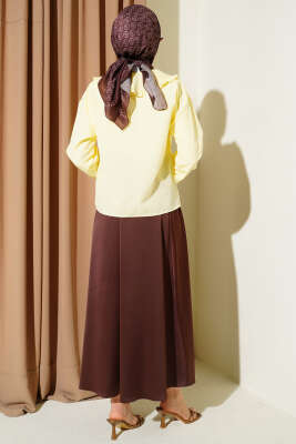 Bebe Yaka Kurdele Detaylı Gömlek Sarı - Gömlek