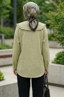 Bebe Yaka Kurdeleli Tunik Çağla Yeşili - Tunik