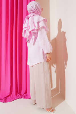 Bebe Yaka Kuşaklı Tunik Pembe - Tunik