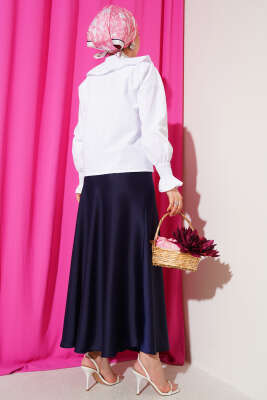 Bebe Yaka Nakışlı Bağlamalı Bluz Beyaz - 500-700 TL Ürünler