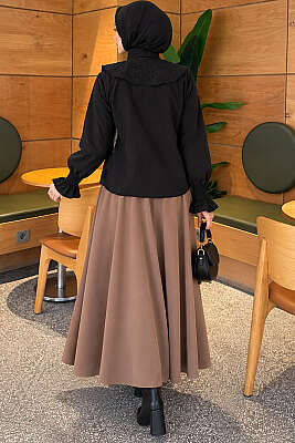 Bebe Yaka Nakışlı Bağlamalı Bluz Siyah - 500-700 TL Ürünler