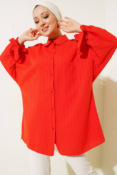 Bebe Yaka Yarasa Kol Gömlek Alizarin - Gömlek