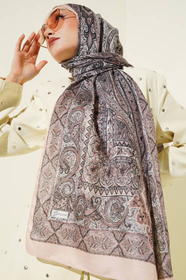 Bej Serisi Soft Şal Asorti 4 - Başörtüsü