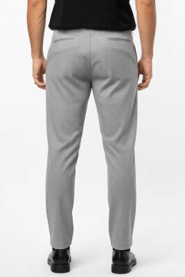 Bel Arkası Lastikli Kumaş Erkek Pantolon Gri - Erkek Pantolon