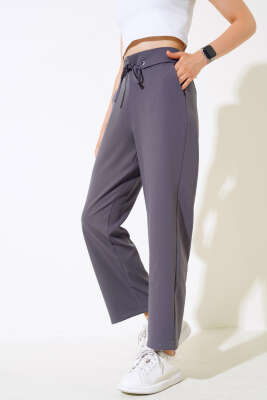 Bel Ayarlı Salaş Pantolon Füme - Kadın Giyim Modelleri