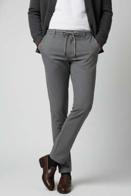 Bel Bağcık Detaylı Cepli Dar Paça Erkek Pantolon Füme - Erkek Pantolon