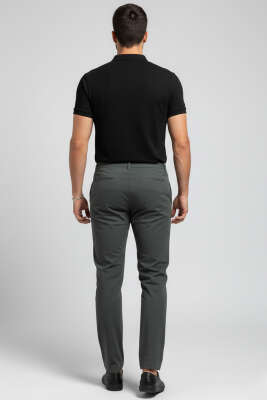 Bel Bağcık Detaylı Cepli Dar Paça Erkek Pantolon Haki - Erkek Pantolon