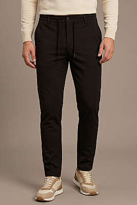 Bel Bağcık Detaylı Jogger Erkek Pantolon Acı Kahve 