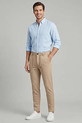 Bel Bağcık Detaylı Jogger Erkek Pantolon Camel - Yılın Fırsatı