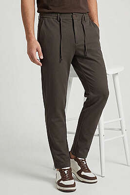 Bel Bağcık Detaylı Jogger Erkek Pantolon Vizon 