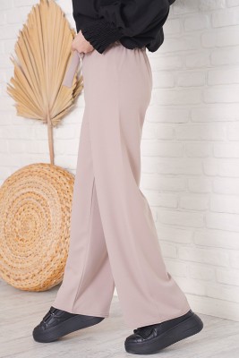 Bel Bağcıklı Bol Paça Taş Pantolon - Pantolon