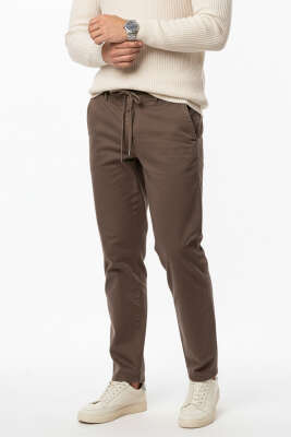 Bel Bağcıklı Erkek Pantolon Kahve 