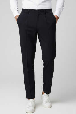 Bel Bağcıklı Lastikli Erkek Pantolon Siyah 