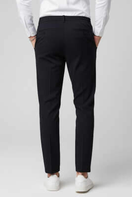 Bel Bağcıklı Lastikli Erkek Pantolon Siyah - Erkek Pantolon