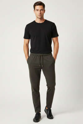 Bel Bağcıklı Salaş Erkek Pantolon Haki - Erkek Pantolon