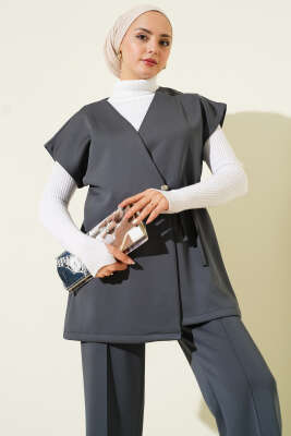 Bel Bağcıklı Scuba Yelekli İkili Takım Füme - İkili Takım