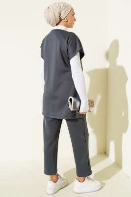 Bel Bağcıklı Scuba Yelekli İkili Takım Füme - İkili Takım