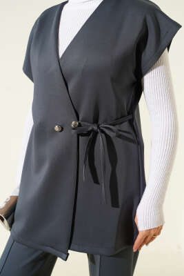 Bel Bağcıklı Scuba Yelekli İkili Takım Füme - İkili Takım