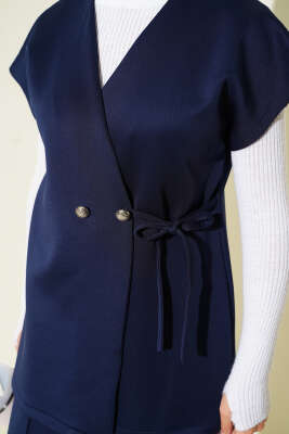 Bel Bağcıklı Scuba Yelekli İkili Takım Lacivert - İkili Takım