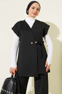 Bel Bağcıklı Scuba Yelekli İkili Takım Siyah - İkili Takım