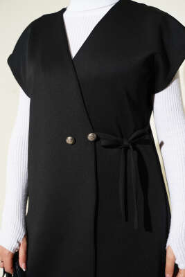 Bel Bağcıklı Scuba Yelekli İkili Takım Siyah - İkili Takım