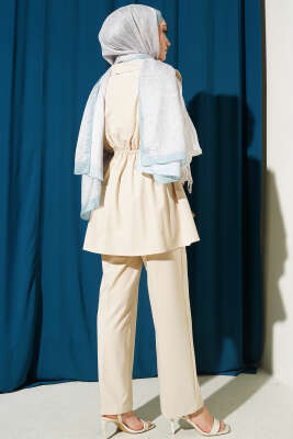 Bel Büzgülü Yelekli İki Takım Taş - İkili Takım