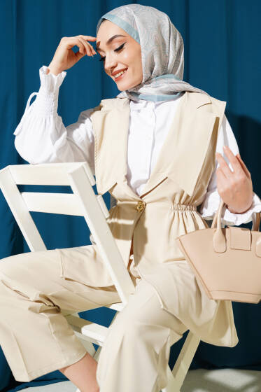 Bel Büzgülü Yelekli İki Takım Taş - İkili Takım