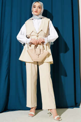 Bel Büzgülü Yelekli İki Takım Taş - İkili Takım