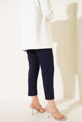 Bel Çımalı Dar Paça Kumaş Pantolon Lacivert - 300-500 TL Ürünler