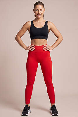 Bel Dikişli Spor Tayt Kırmızı - Spor Tayt