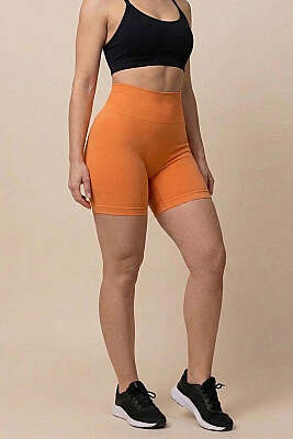 Bel Dikişli Sporcu Şort Turuncu 