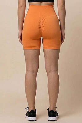 Bel Dikişli Sporcu Şort Turuncu - Spor Şort