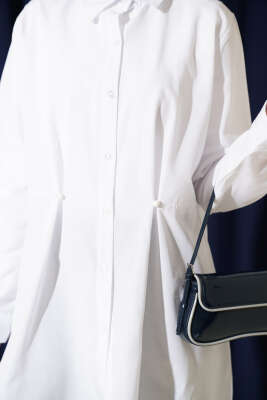 Bel Düğmeli Basic Gömlek Beyaz - Gömlek